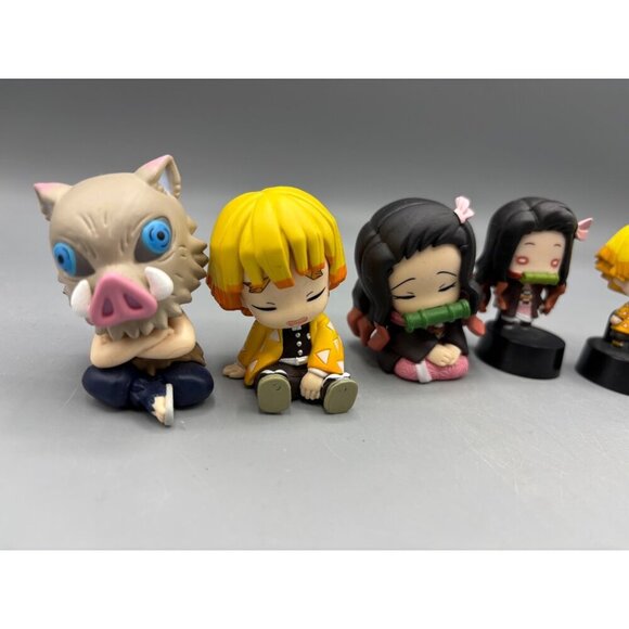 "Demon Slayer: Kimetsu No Yaiba" Chibi Figures Set Of‎ 7 Anime Toy Collectible - Picture 2 of 7